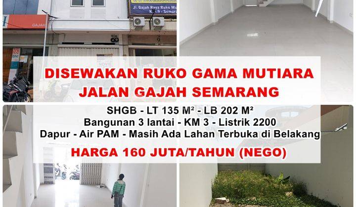 Disewakan Ruko Strategis Mutiara Gama Samping Bni Gajah Semarang 1