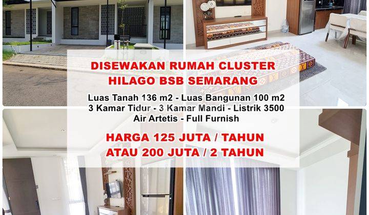 Disewakan Rumah Full Furnish Cluster Hilago Bsb Semarang 1