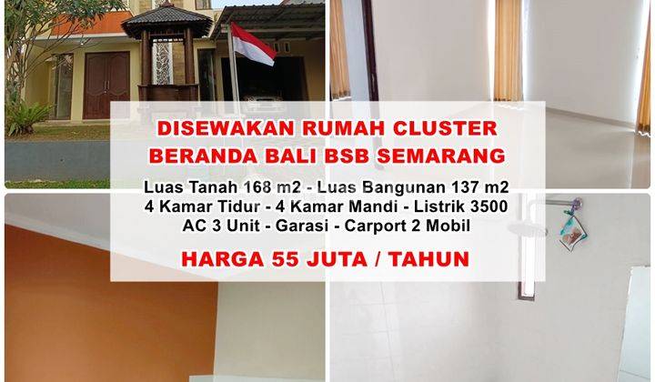 Disewakan Rumah Cluster Beranda Bali Bsb Mijen Semarang 1