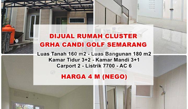 Dijual Rumah Cluster Graha Candi Golf Semarang 1