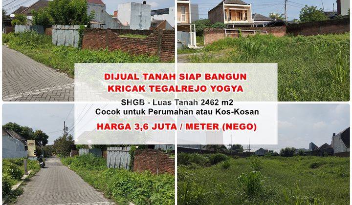 Dijual Tanah Siap Bangun di Kricak Tegalrejo Yogyakarta 1