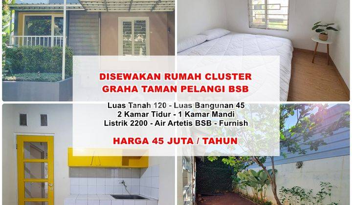 Disewakan Rumah Cluster Bsb Graha Taman Pelangi Semarang 1