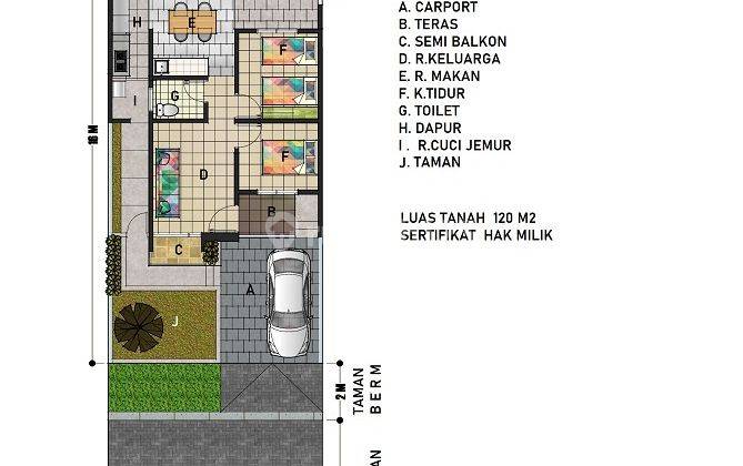 Disewakan Rumah Cluster Bsb Graha Taman Pelangi Semarang 2