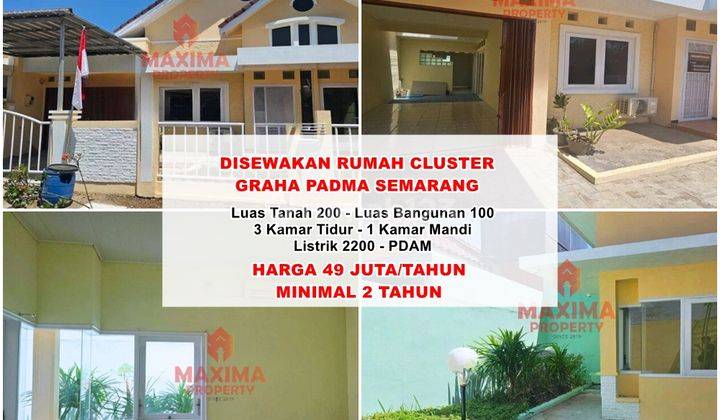 Disewakan Rumah Cluster Graha Padma Semarang Barat 1