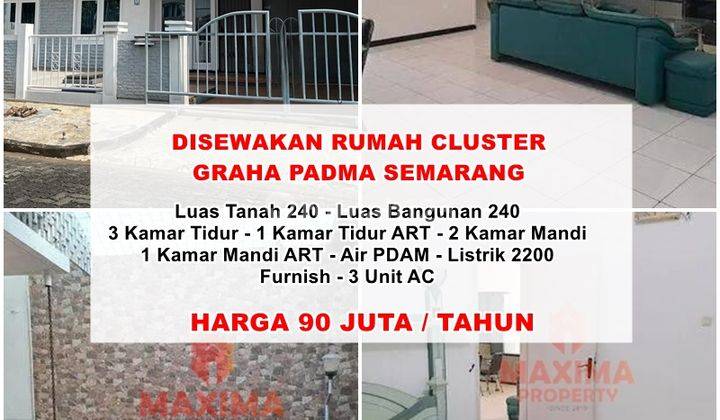 Disewakan Rumah Cluster Furnished Graha Padma Semarang 1