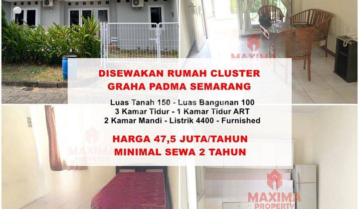 Disewakan Rumah Cluster Graha Padma Furnish Semarang Barat 1