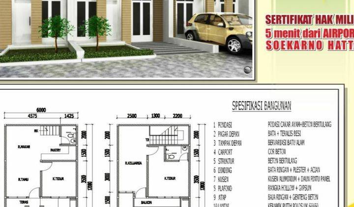 Rumah di Perumahan dekat Bandara Soetta Neglasari 2 Lantai HGB Baru Unfurnished 1