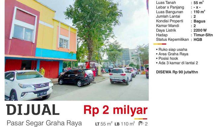 Dijual Ruko 2 Lantai Pasar Seger Graha Raya Bagus Siap Usaha , Pasar Ramai Dekat Sekolah  1