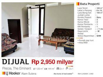 Dijual Rumah 2 Lantai Precia The Eminent Bsd Tangerang , SHM , Siap Huni 2