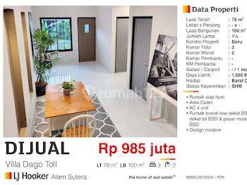 Dijual Rumah 2 Lt Villa Dago Toll Baru SHM Siap Huni Bagus  2