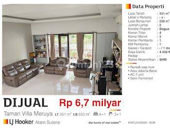 Dijual Rumah 2 Lantai Taman Villa Meruya Jakarta Barat Sangat Bagus Siap Huni Semi Furnished  1