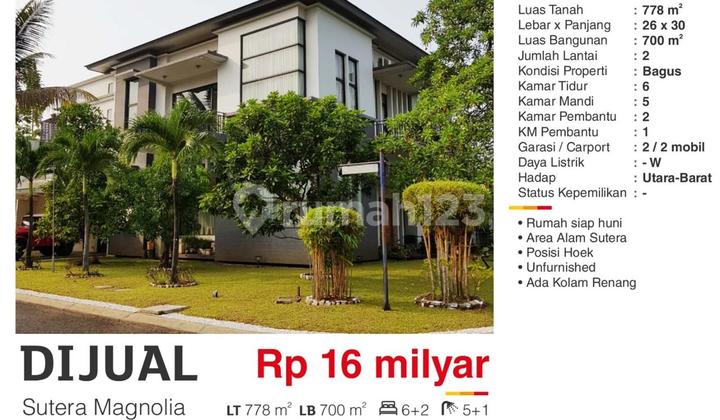 For Sale 2-Story Corner House in Magnolia Sutera, Alam Sutera, Good Condition, Ready to Occupy. 2