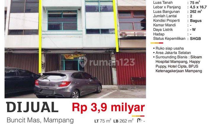 Dijual Ruko 3 Lantai Buncit Mas Buncit Mampang Prapatan Jakarta Selatan Bagus Siap Usaha  2