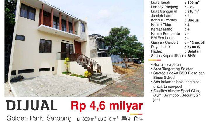 Dijual Rumah 2 Lantai Golden Park Serpong Tangerang Selatan Bagus Siap Huni  2