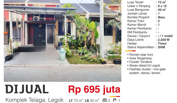 Dijual Rumah Murah Cluster Tondano Telaga Legok Tangerang Bagus Terawat  Sekali  Lokasi dekat Pintu Toll Siap Huni yoy 2
