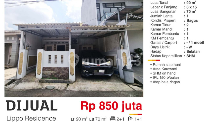 For Sale: Affordable Nice House in Lippo Residence Karawaci Tangerang, Ready to Occupy. 2