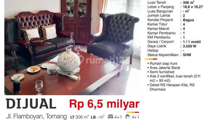 Dijual Rumah 2 Lantai di Flamboyan Tomag Jakarta Barat Bagus Siap Huni SHM Lokasi Strtegis Mei 1