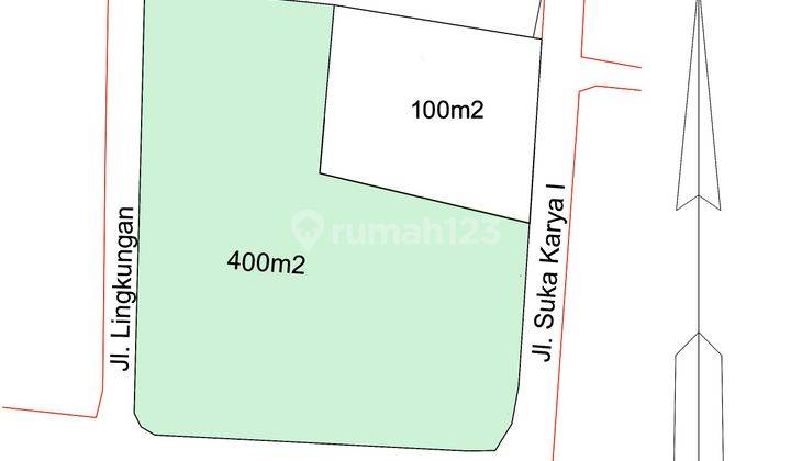 Tanah, 400 m², SHM, Lokasi Sangat Strategis,Cocok Utk Perumahan 2