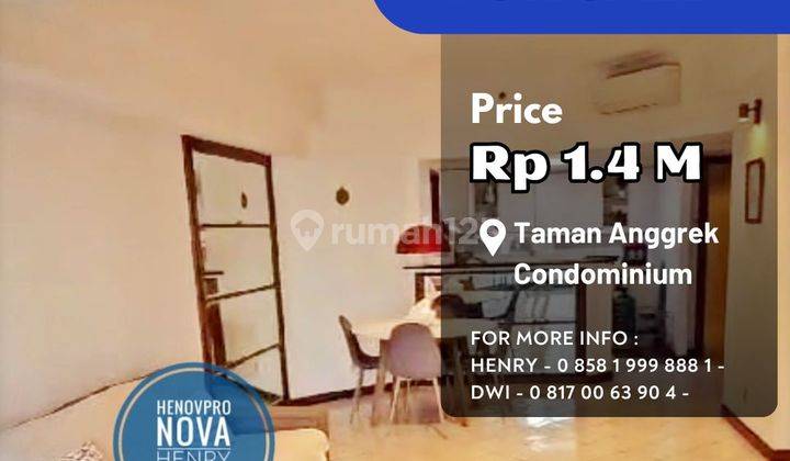 Taman Anggrek Condo 2+1 BR Special Unit Sdh Renov Hadap Timur 1