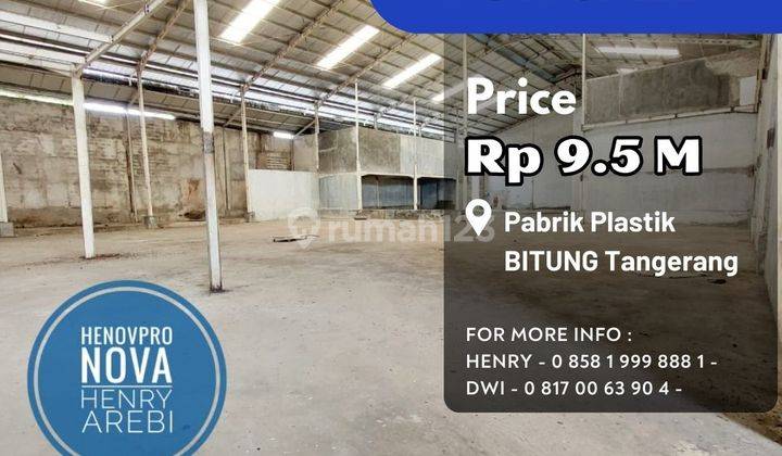 Dijual Cepat Tanah Bonus Gedung Pabrik Plastik Bitung Tangerang 1