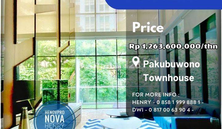 Pakubuwono Townhouse 4 Lantai Full Furnish Private Pool Lifts 1