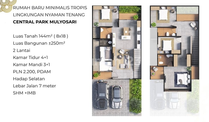 FOR SALE NEW MINIMALIST TROPICAL HOUSE COMFORTABLE QUIET ENVIRONMENT CENTRAL PARK MULYOSARI 2