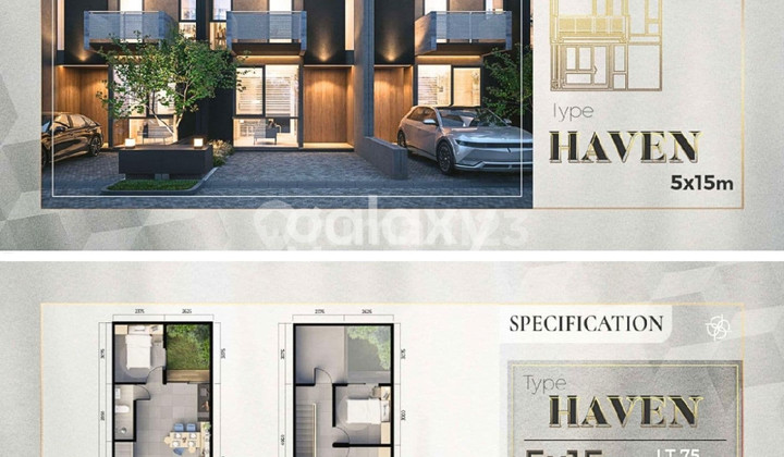 JUAL RUMAH BARU MODERN MINIMALIS 2 LANTAI CENTRAL PARK MERR 1