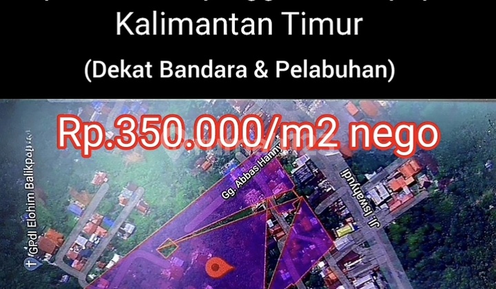Land of Sepinggan (Main Road) Balikpapan, Area 3.7 hectares.