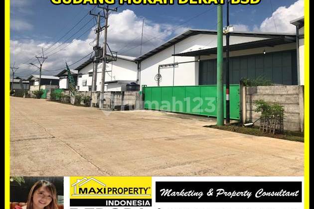 Gudang Industri Dekat Bsd, Inden 8 Bulan, Bebas Banjir,cont 40 Ft 7