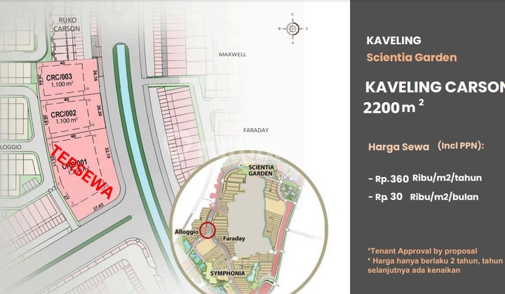 FOR RENT COMMERCIAL LOT CARSON SUMMARECON SERPONG