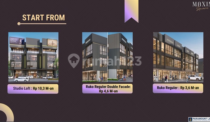RUKO 3 LANTAI 2 MUKA, MAXIM SQUARE BOULEVARD GADING SERPONG