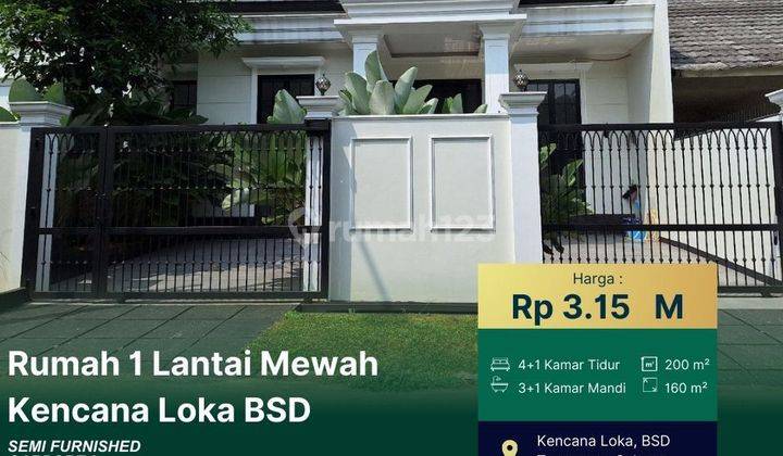 Rumah Tanah LUAS dan MEWAH di Perum. Kencana Loka BSD Siap Huni 2