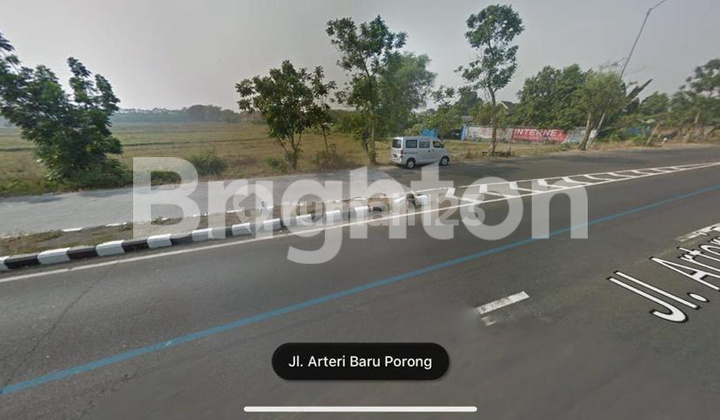 Tanah murah di nol jalan raya arteri baru porong sidoarjo, cocok utk pabrik gudang dll, strategis, dekat sekali dgn akses Tol arteri baru 1