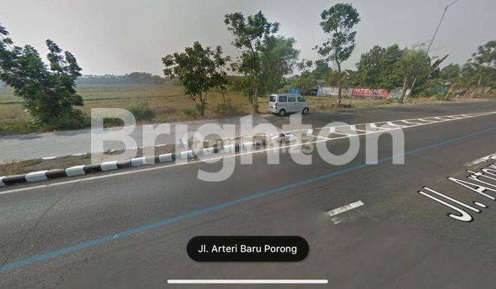 Tanah murah di nol jalan raya arteri baru porong sidoarjo, cocok utk pabrik gudang dll, strategis, dekat sekali dgn akses Tol arteri baru 1