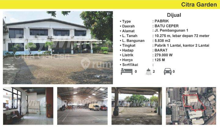 Dijual Ex Pabrik Textile di Lokasi Strategis Dan Dekat Akses Tol 1