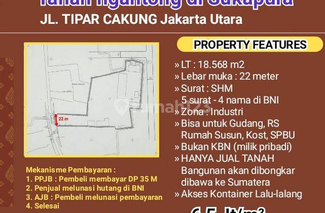 Tanah Ngantong 1,8 Ha Jl. Tipar Cakung Strategis  Akses Kontainer 1