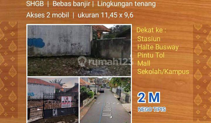 Tanah kosong 110m2 di Duren Tiga. Lingkungan tenang, bebas banjir 1