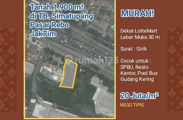 Tanah cocok untuk SPBU, Resto, Pool Bus, Kantor Jl. TB Simatupang 2