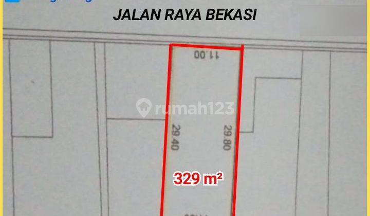 Rumah tua HITUNG TANAH 329m² Raya Bekasi Dekat TUGas/JIEP PGadung 2