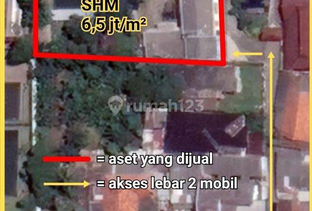 Tanah HOOK 1037 m2 + bangunan di Cipedak. 40 meter Jl. Kahfi 1 2