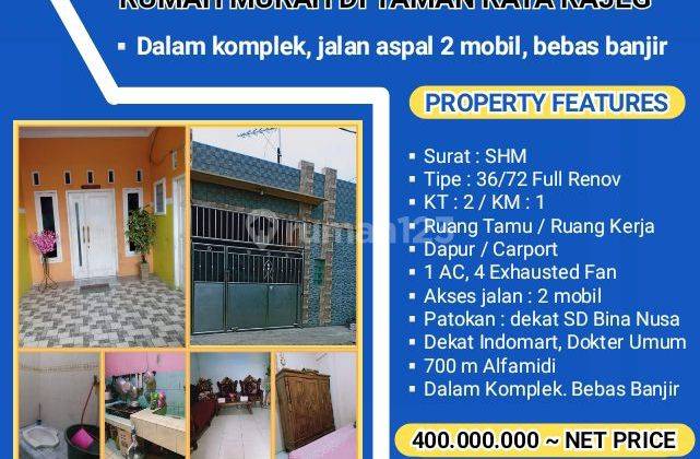 Rumah Murah di Perum TAMAN RAYA RAJEG Full Renov. Jalan 2 mobil 1