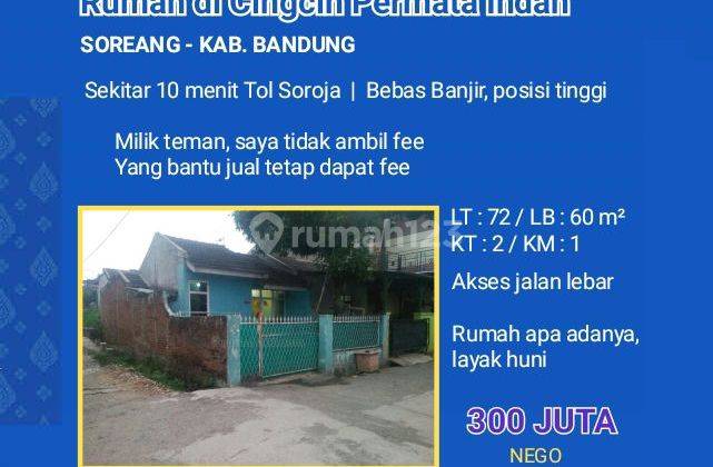 Rumah Hook Cingcin Permata Indah. Bebas  banjir posisinya tinggi 1