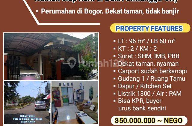 Rumah siap huni dekat TAMAN asri-nyaman Bukit Cimanggu City Bogor 1