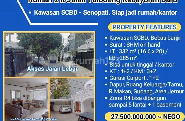 Rumah 2 lt Kawasan SCBD - Senopati, Jalan Tulodong, Bebas banjir 1