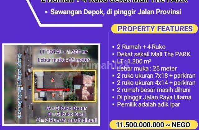 4 Ruko + Bonus 2 Rumah + Tanah Yang Luas, Dekat The Park Sawangan 1