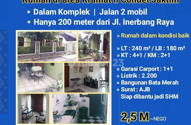 Rumah di Komplek di Area Kramat II Condet dekat Jl. Inerbang Raya 1