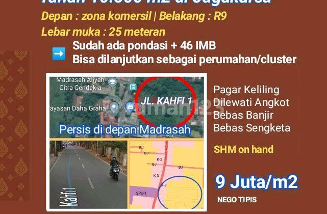Tanah Strategis 10.500 M2 di Jagakarsa, Jl. M Kahfi 1. SHM Tanah Strategis 10.500 M2 di Jagakarsa, Jl. M Kahfi 1. SHM
