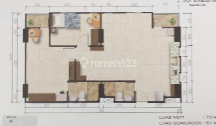 Apartemen Dijual Tipe 3 Bedroom di Sudirman Suites  1