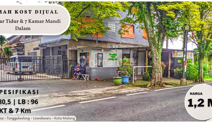 Dijual Rumah Kos di malang pinggir jalan tunggulwulung 5