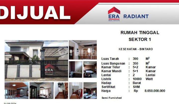 Rumah Bintaro.masuk.jakarta Selatan. Bell